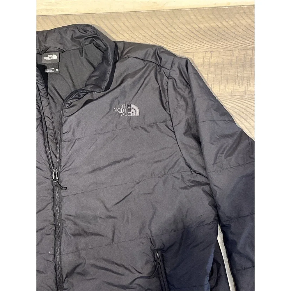 The North Face Coat Men XXL 2XL Black Puffer Jacket Full Zip Lightweight Winter